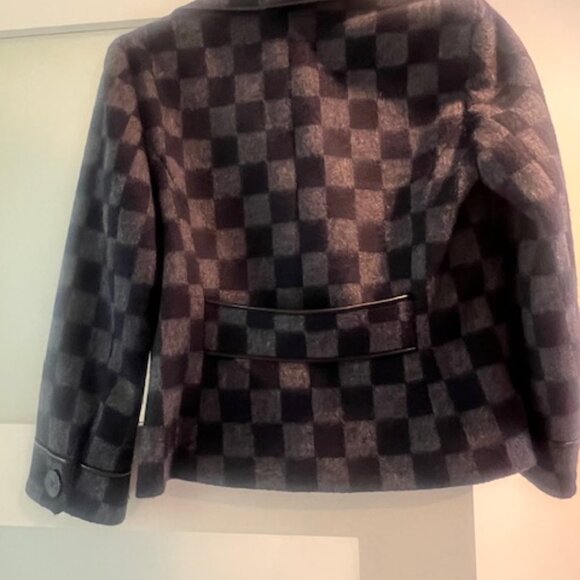 Per Se, Navy & Gray Checkered Wool Jacket, Size 4 - Picture 8 of 11